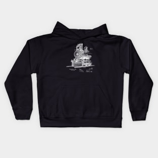 Steam Train Patent Blueprint 1898 Kids Hoodie